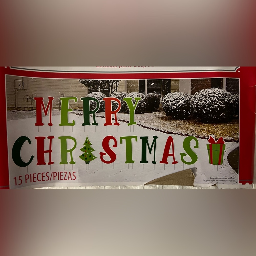 Merry Christmas Lawn Yard Stake Signs 15 Piece
